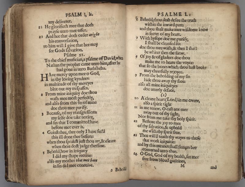 Detail of Bay Psalm Book