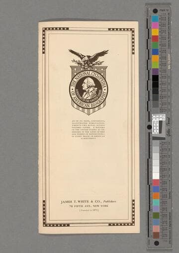Pamphlets and off prints relating to the National Cyclopedia of American Biography