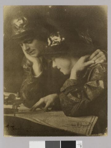 Portrait of Jack and Charmian London with map