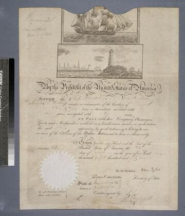 By the president of the United States of America. suffer the ship Franklin of New Bedford