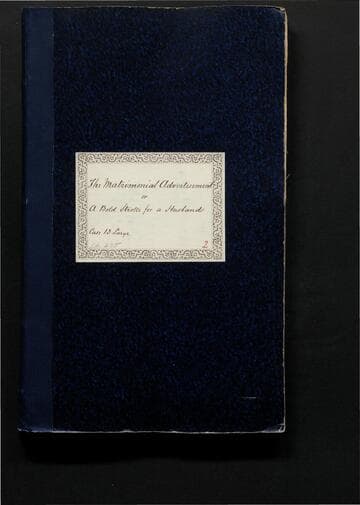 The Matrimonial Advertisement; or, A Bold Stroke for A Husband