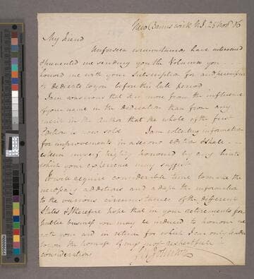 Stephen W. Johnson, New Brunswick, New Jersey, letter to Thomas Jefferson