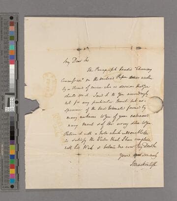 Sir James Macintosh. Letter to Zachary Macaulay