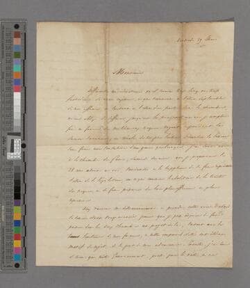 Victor Francois duc de Broglie. Letter to Zachary Macaulay