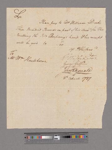 Order from Potomac Company to William Hartshorne