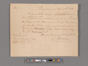 Letter from George Clinton, Poughkeepsie, to George Washington