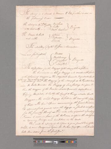 Orders from George Washington, Valley Forge