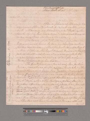 Letter from George Washington, Philadelphia and New York, to Tobias Lear