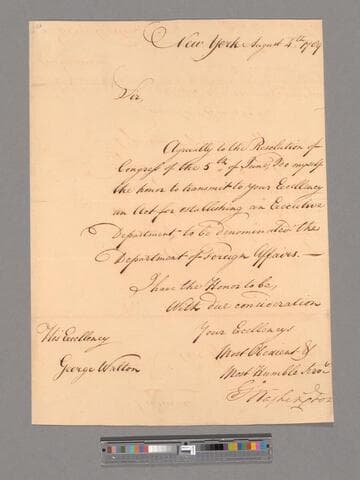 Letter from George Washington, New York, to George Walton