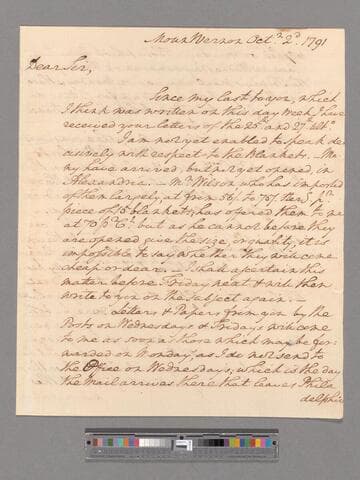 Letter from George Washington, Mount Vernon, to Tobias Lear