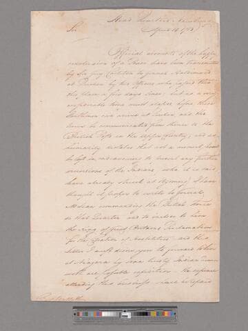 Letter from George Washington, headquarters Newburgh, to Colonel Marinus Willett