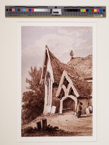 Country Church with a Woman