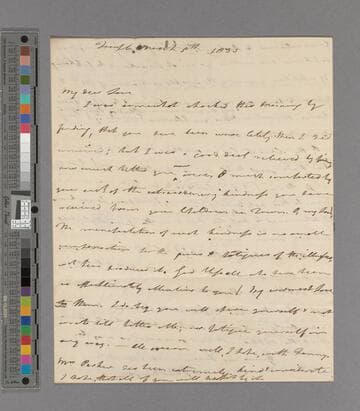 Thomas Babington. Letter to Jean (Macaulay) Babington
