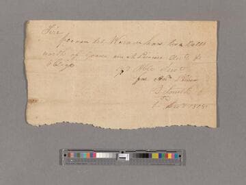 Requisition for supplies by Andrew Lewis and B. Smith via Warren