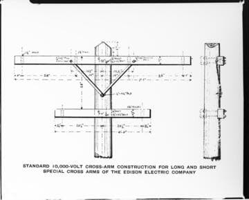A drawing of the standard 10.000 volt cross-