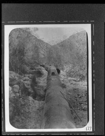 The penstock under construction at Mill Creek #3 Hydro Plant