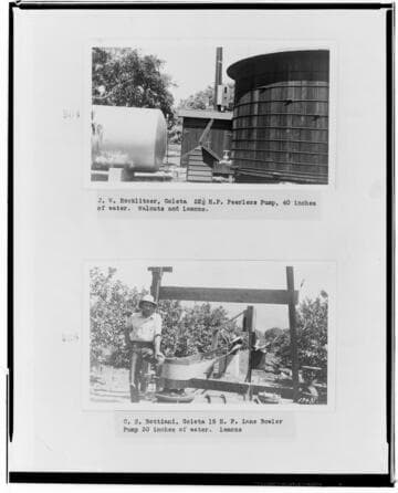 P4 - Pumping Plants - page 49 of Laws Book. two copy prints of Pumping Plant customers