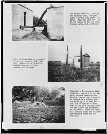 P4 - Pumping Plants - page 6 of Laws Book. three copy prints of Pumping Plant customers