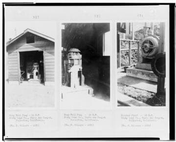 P4 - Pumping Plants - page 28 of Laws Book. three copy prints of Pumping Plant customer