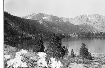 Mountain lake and Ernie's Tackle Shop