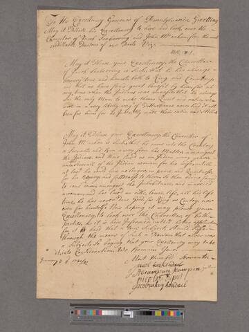 Jacob Knykendal, et al., letter to Governor George Thomas