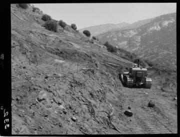 Big Creek - Mammoth Pool - Developing outlet portal area of power tunnel