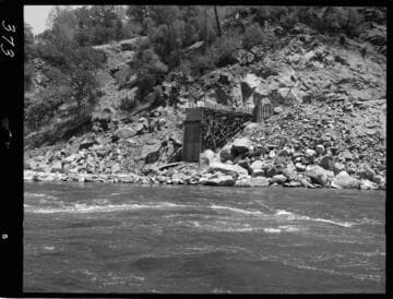 Big Creek - Mammoth Pool - East abutment of powerhouse bridge