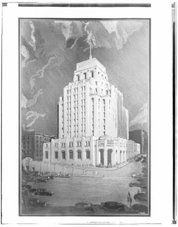 Copy of architect's of New Edison Office building downtown