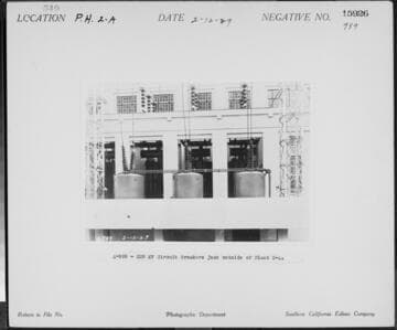 Big Creek Powerhouse 2A - Close-up of 220kV circuit breakers just outside Plant 2A