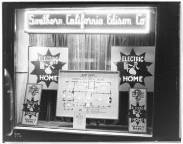 Southern California Edison Window Display at 3rd Street office advertising the "Electric Home"