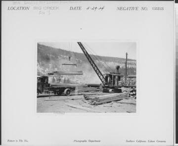 Big Creek, Florence Lake Dam - Loading out lumber from Sawmill