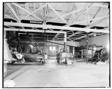 The interior of Edison's Pasadena Steam Plant at Broadway and California