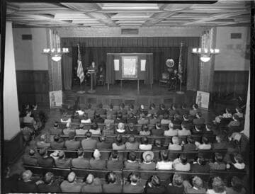 Service flag dedication in Edison G.O. auditorium