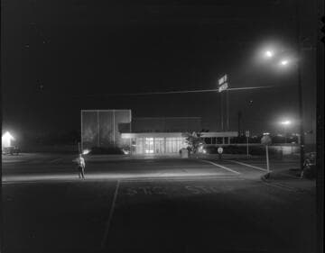 Street lighting outside Bank of America