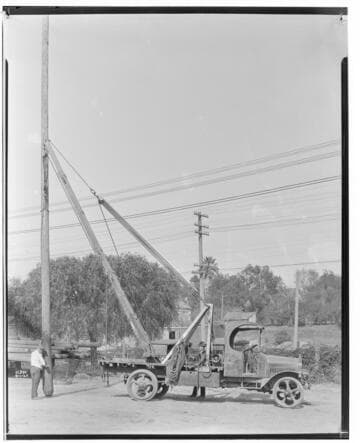 Truck and "Take Off" pole derrick