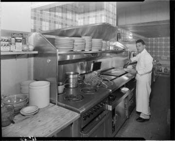 Chef working in commercial kitchen