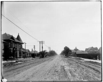 A street scene in Long Beach which was the scene of a dispute over pole location