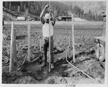 Big Creek - Mammoth Pool - Installing and checking settlement indicators