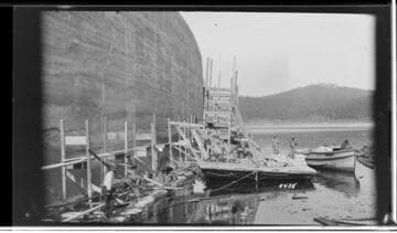 Big Creek, Huntington Lake Dams - Cement gunning Dam #1