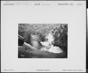 Big Creek Powerhouse #3 - Looking from outlet of Camp 37 Flume to San Joaquin River