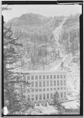 Powerhouse #1 and penstocks (in the snow?)