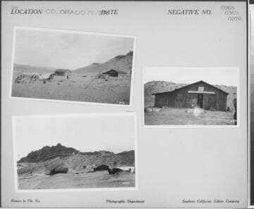 Colorado River - Desert with wood plank buildings & General Merchandise store