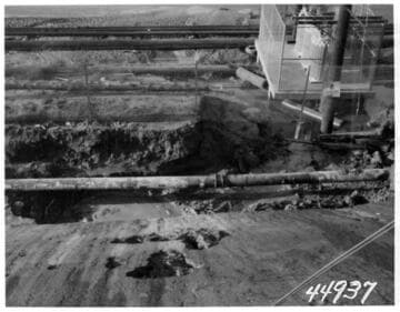 Long Beach Steam Station, Plant #3 - Looking from the road to Union Pacific transformers in Oil Field