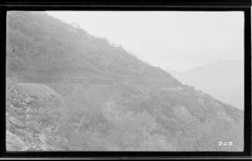The conduit for Kaweah #3 Hydro Plant running across the mountains