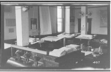 The interior of the drafting room at the Visalia Local Office