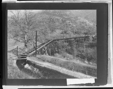 View of a section of the flume line at Kaweah #2 Hydro Plant