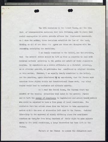 Manuscript re: segregation in schools