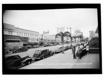 Looking North on Vine St. toward World Famous Hollywood Blvd., Calif