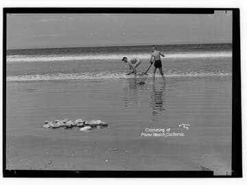 Clamming at Pismo Beach, California