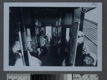 Angels Flight car interior, Los Angeles, California